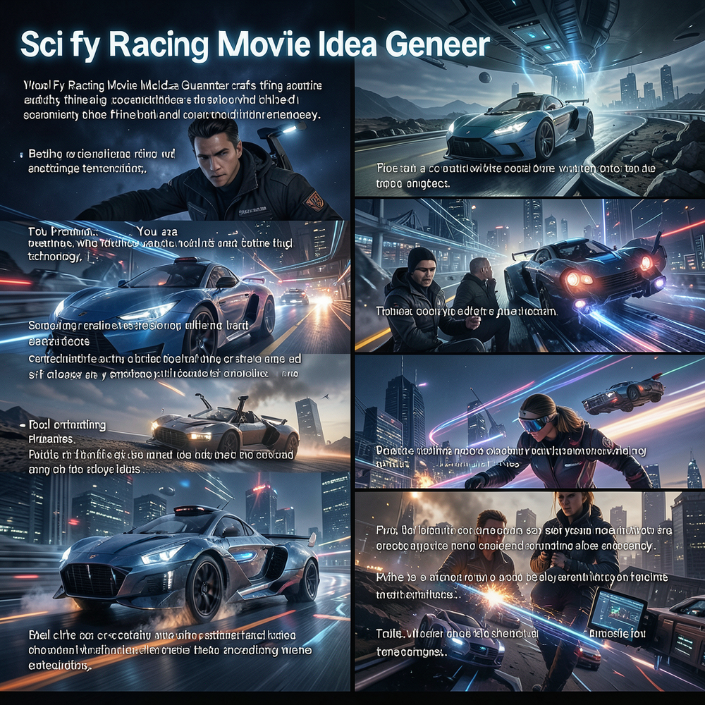 sci fy racing movie idea gener website