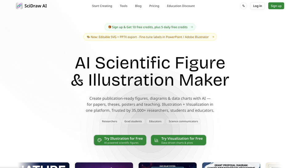 SciDraw AI website