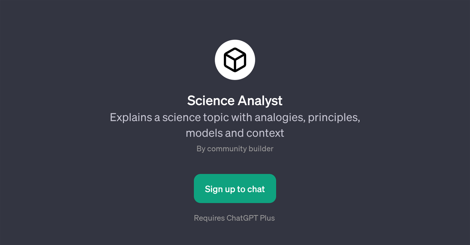 Science Analyst website