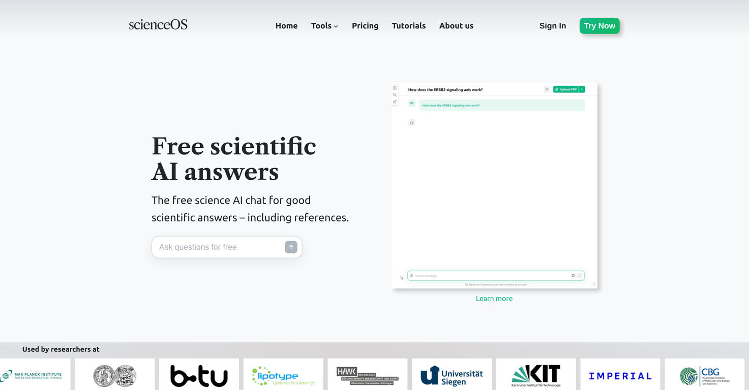 ScienceOS website