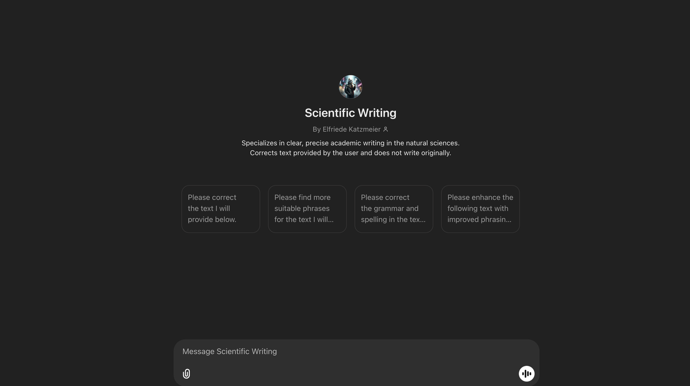 Scientific Writing GPT website