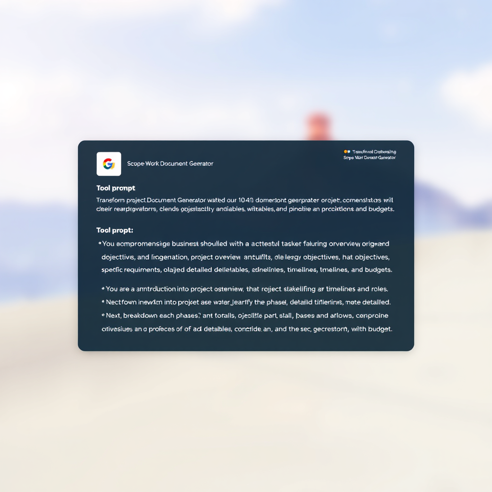 Scope Work Document Generator website