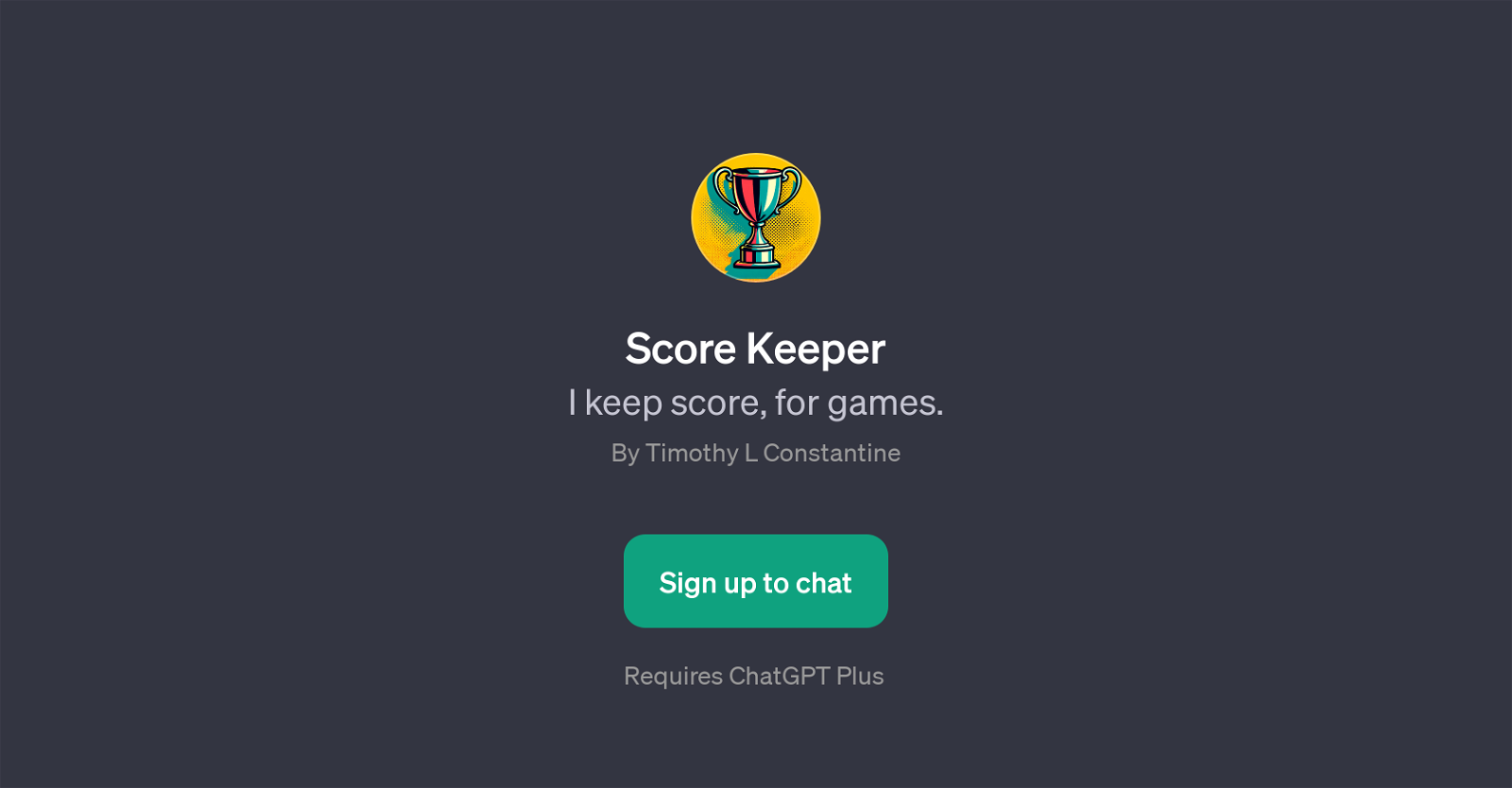 Score Keeper website