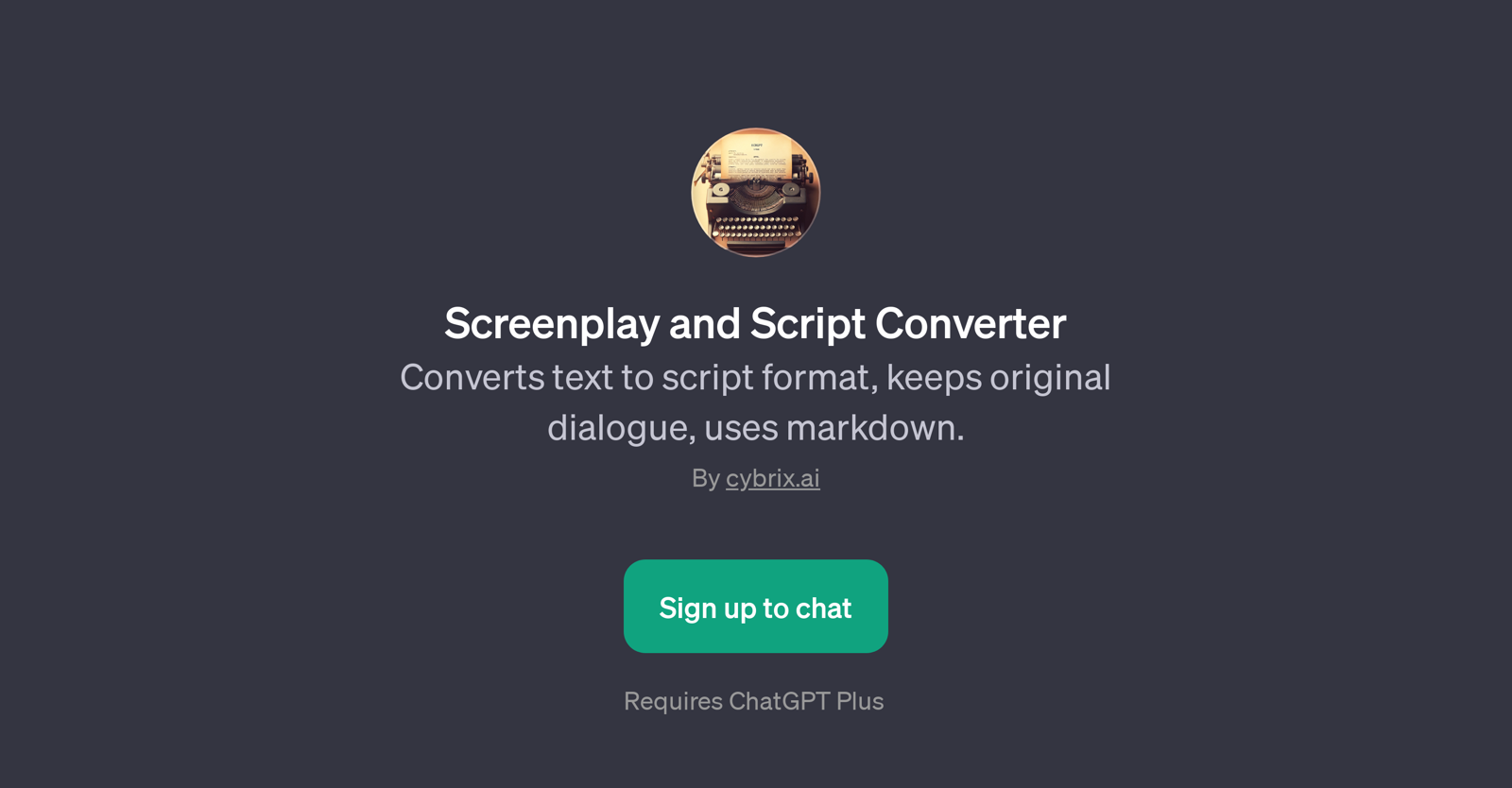 Screenplay and Script Converter website