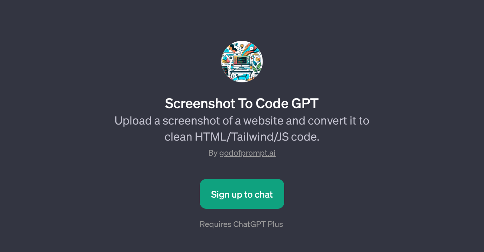 Screenshot To Code GPT website