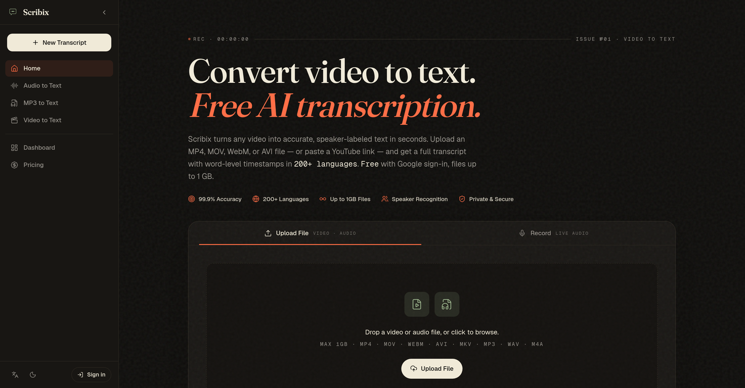 Scribix website