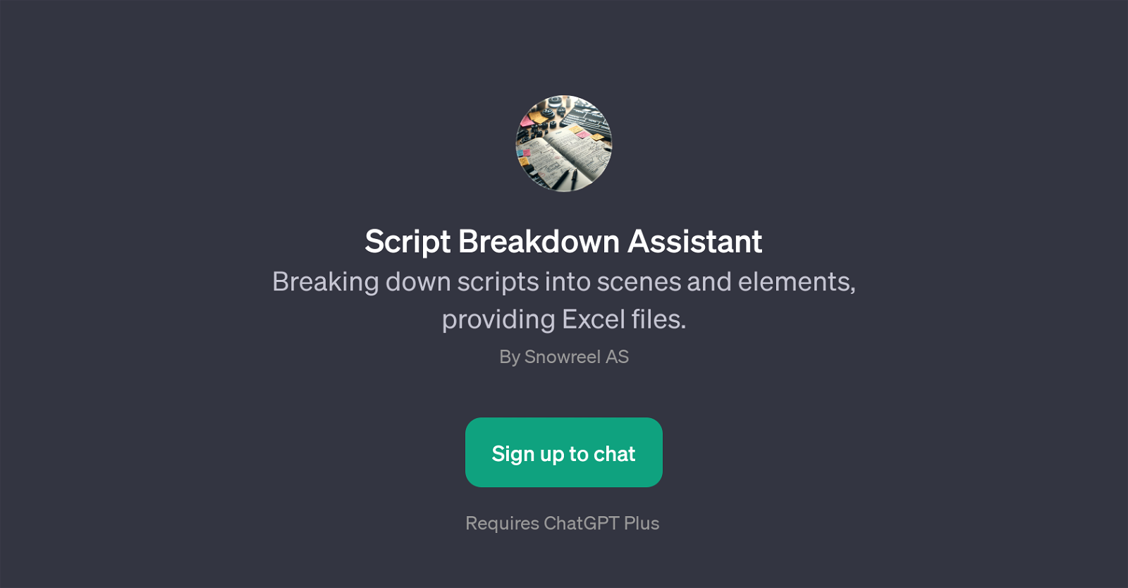 Script Breakdown Assistant website