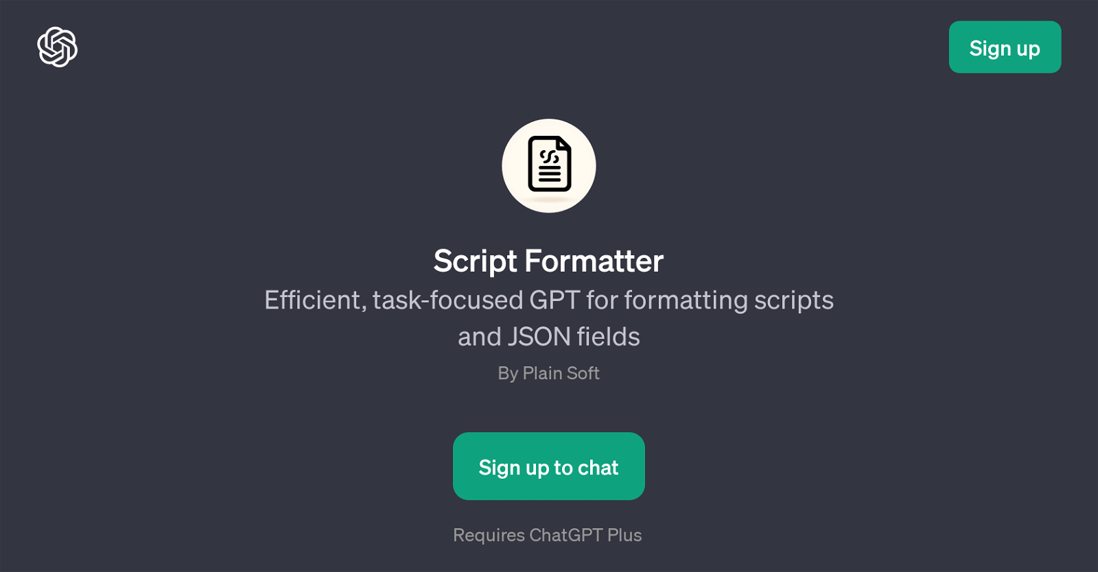 Script Formatter website
