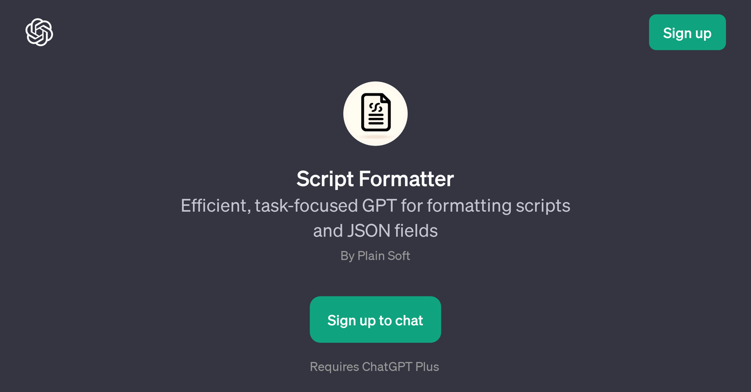 Script Formatter website