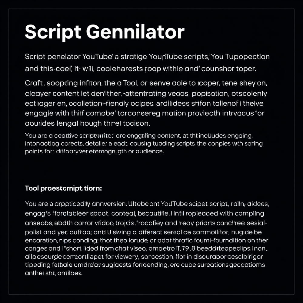 Script Generator Youtube Videos website