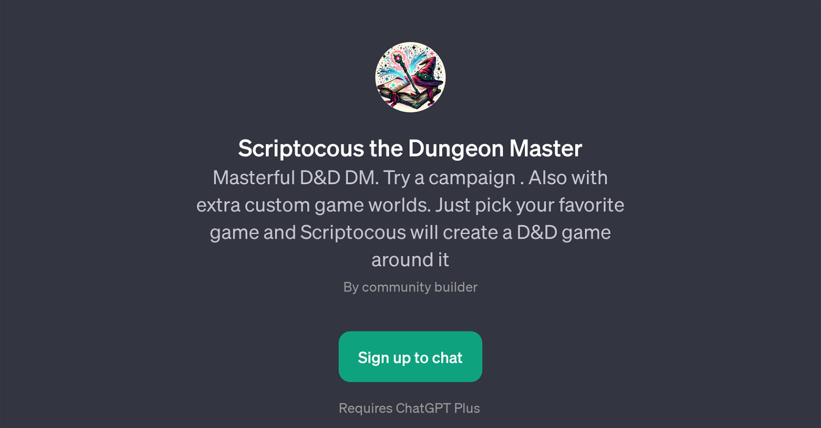 Scriptocous the Dungeon Master website