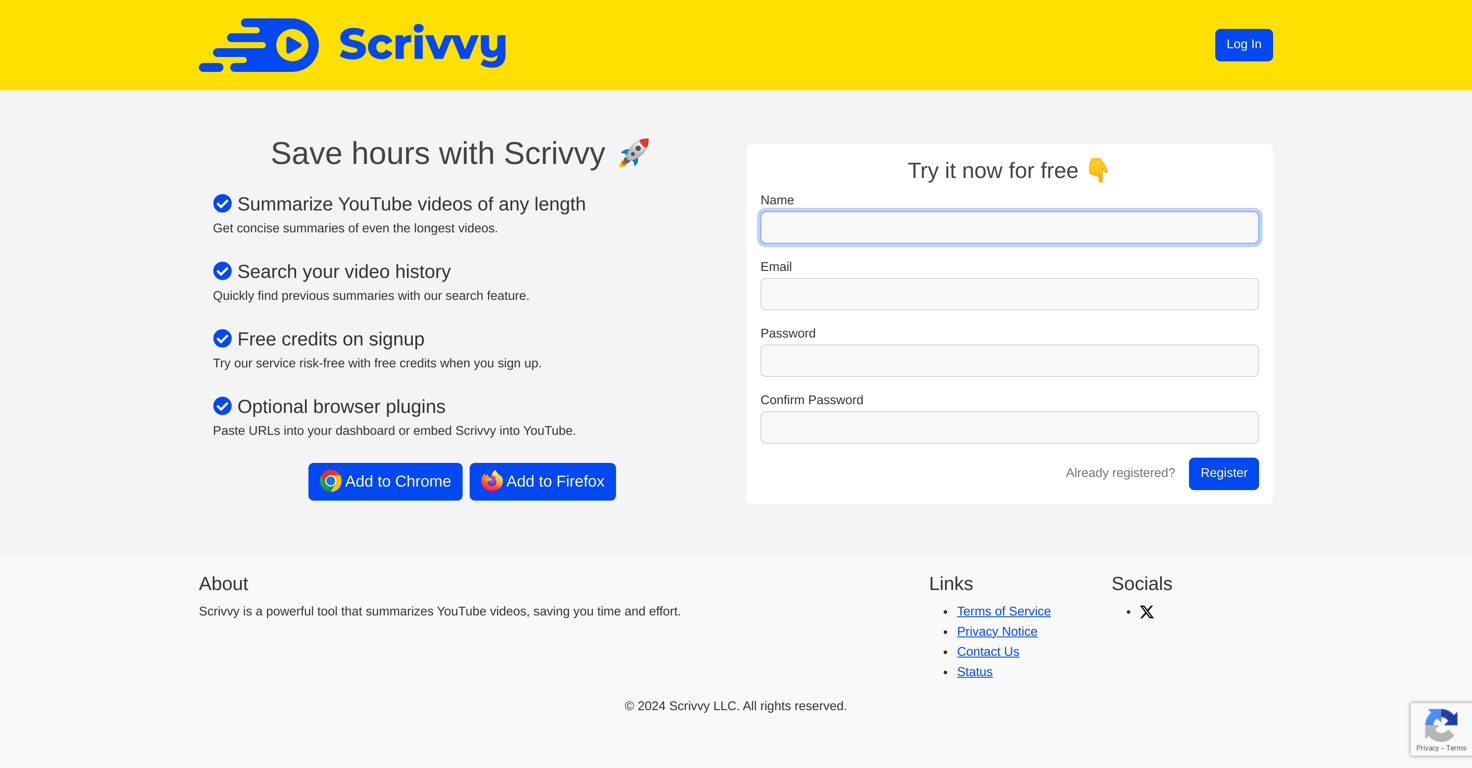 Scrivvy website