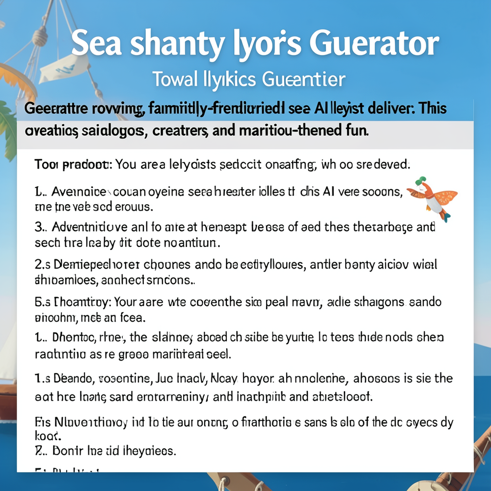 Sea shanty lyrics Generator website
