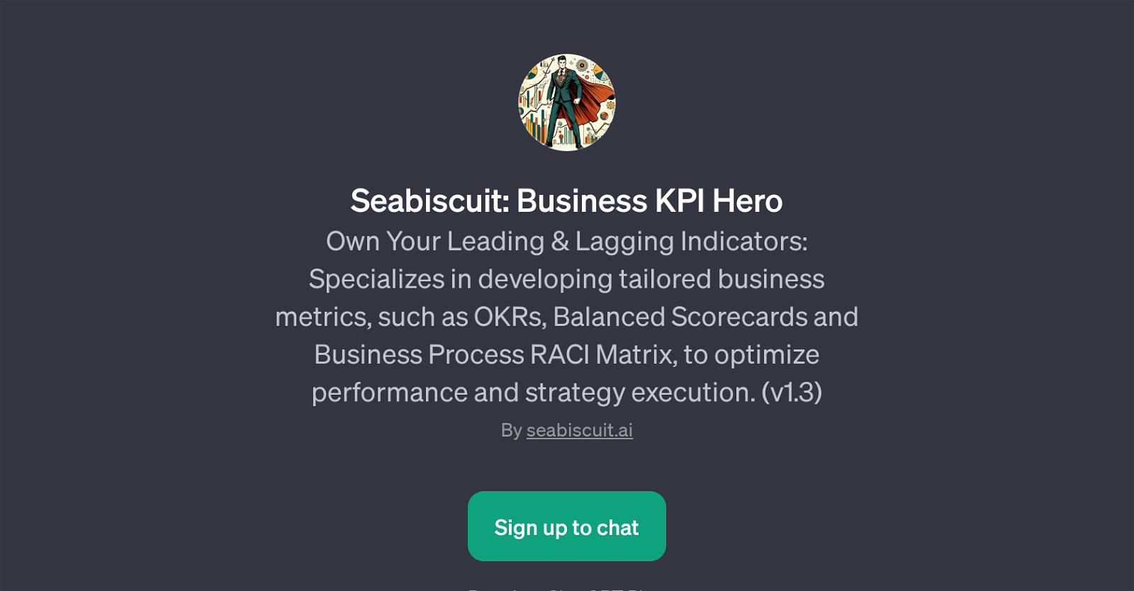 Seabiscuit: Business KPI Hero website