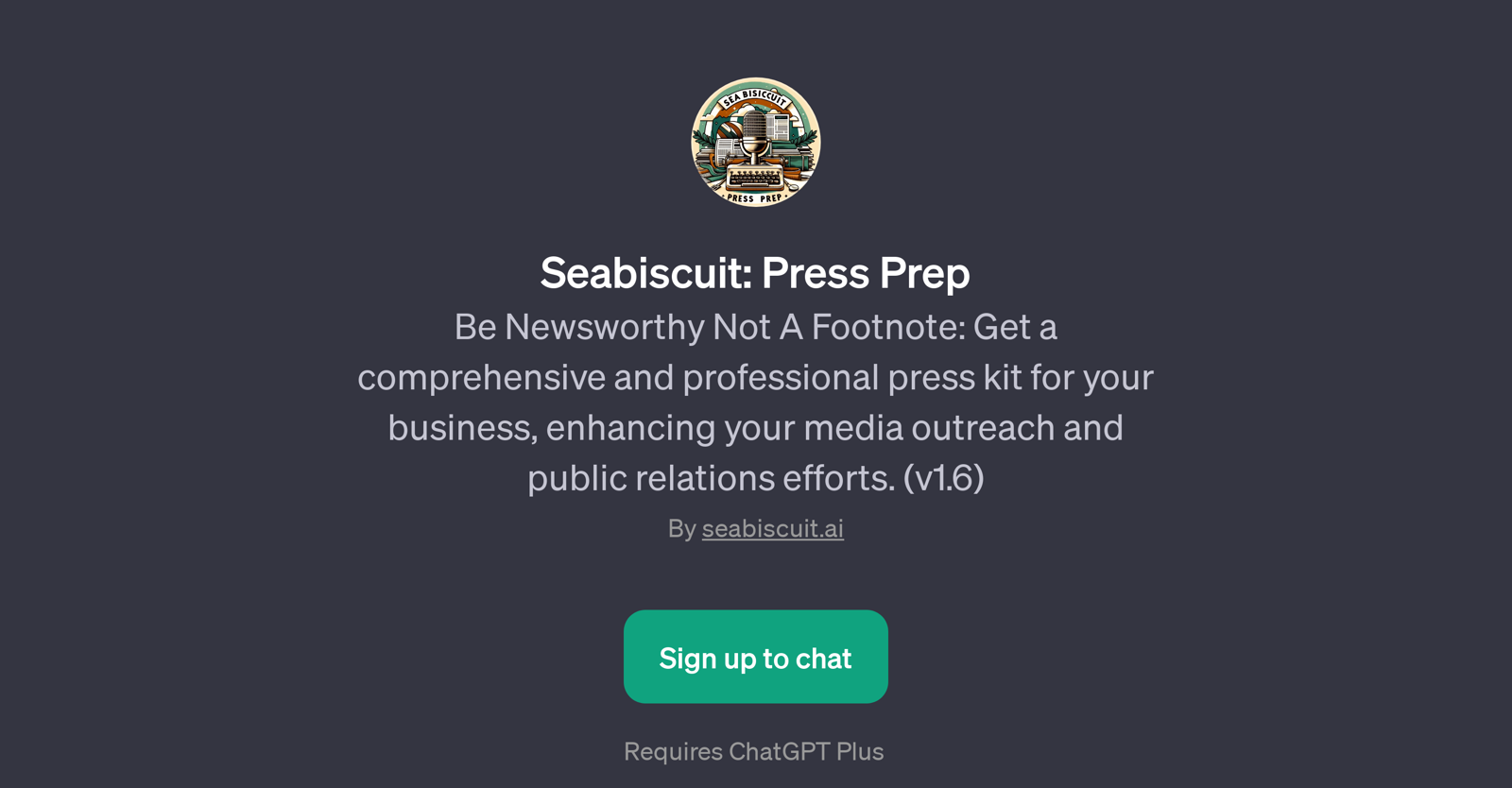 Seabiscuit: Press Prep website