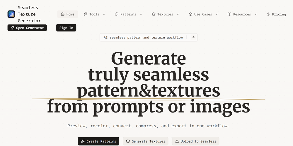 Seamless Texture Generator website