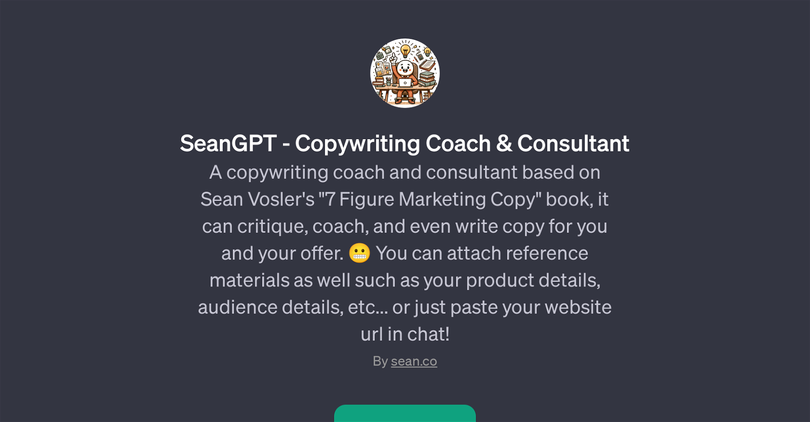 SeanGPT - Copywriting Coach & Consultant website
