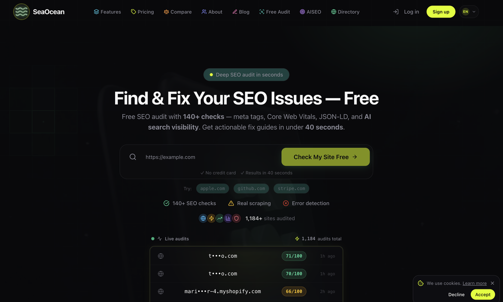 SeaOcean website