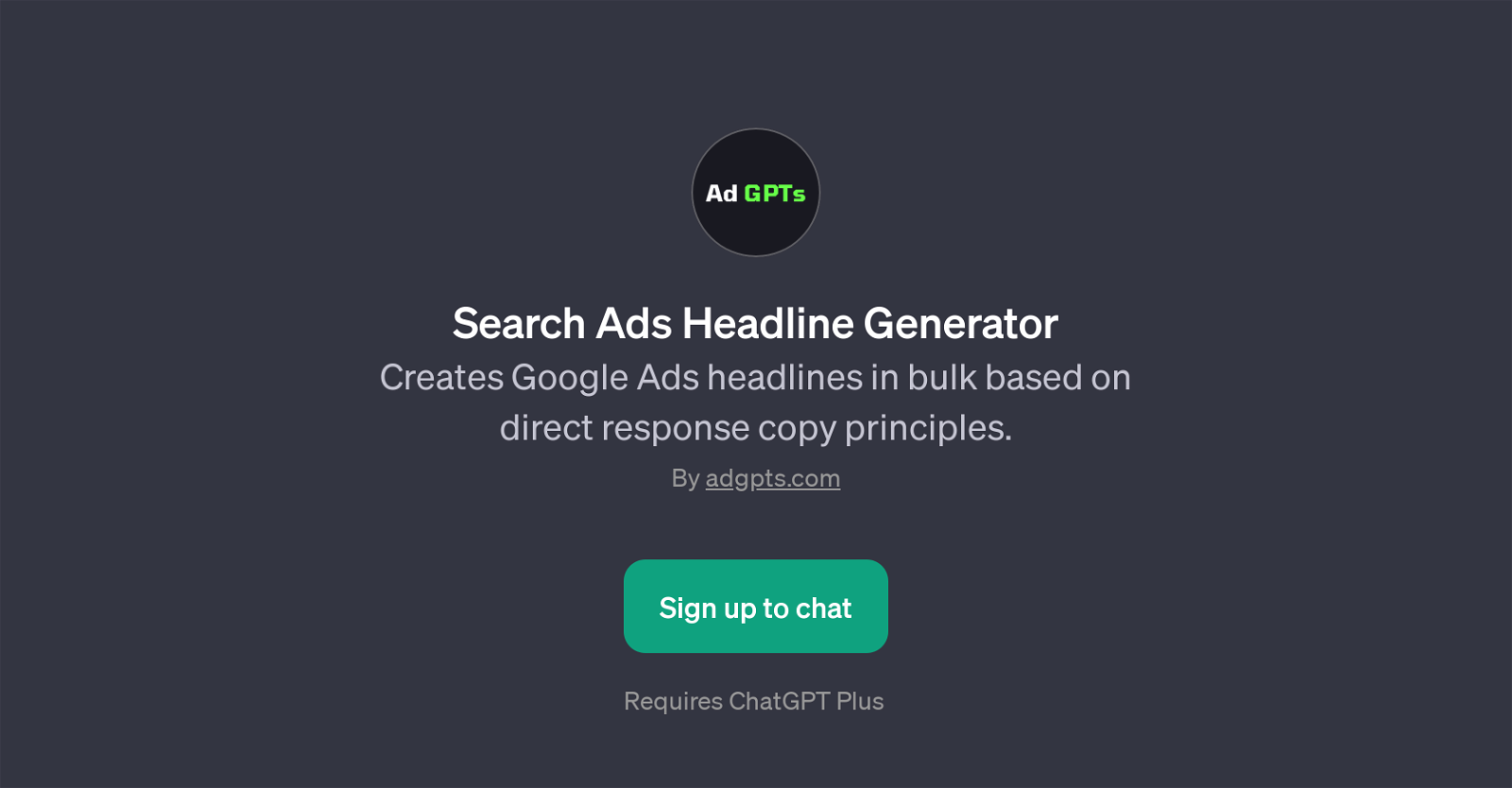 Search Ads Headline Generator website