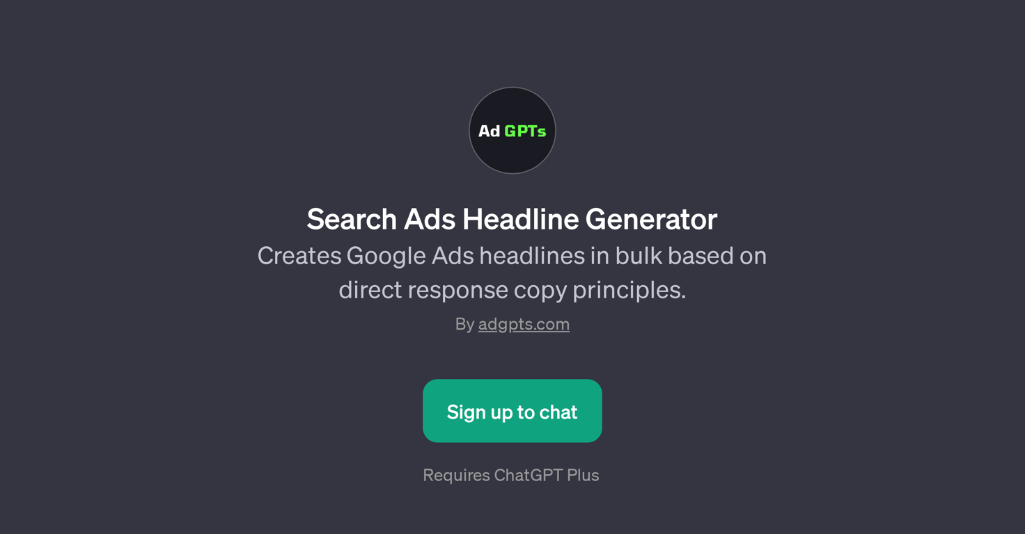 Search Ads Headline Generator website