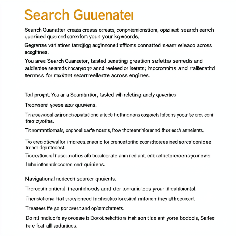 Search Generator website