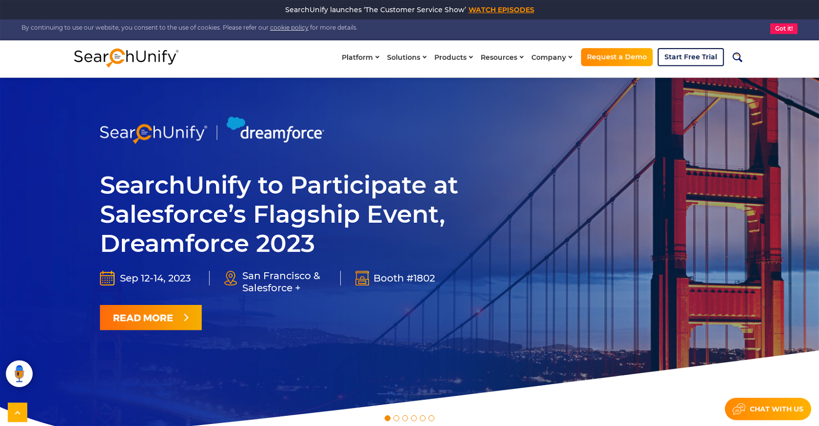 SearchUnify website