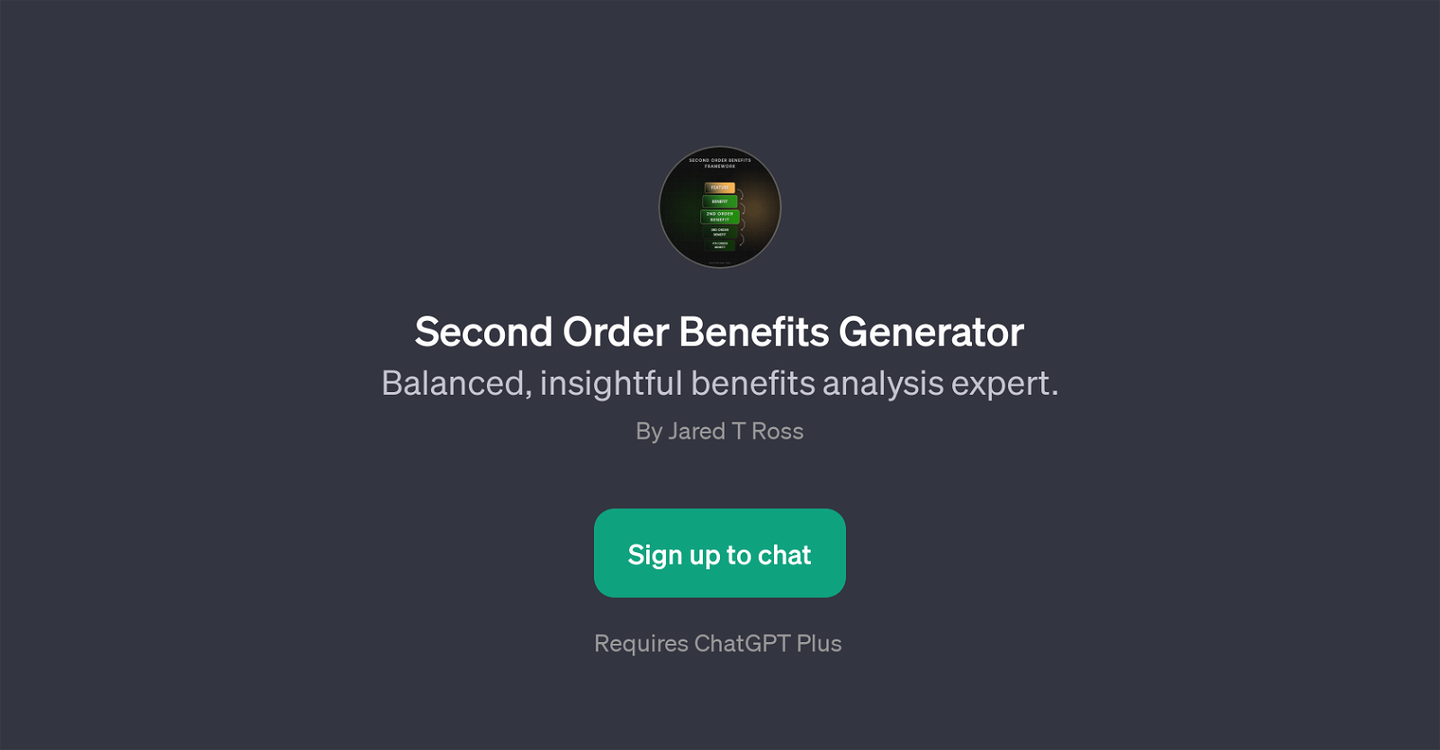 Second Order Benefits Generator website