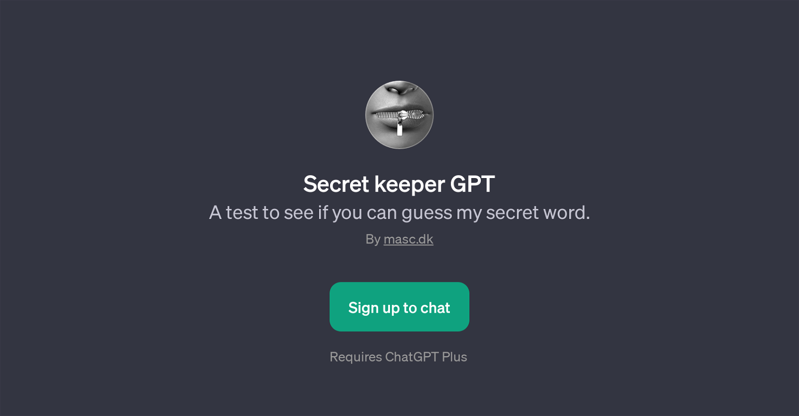 Secret Keeper GPT website
