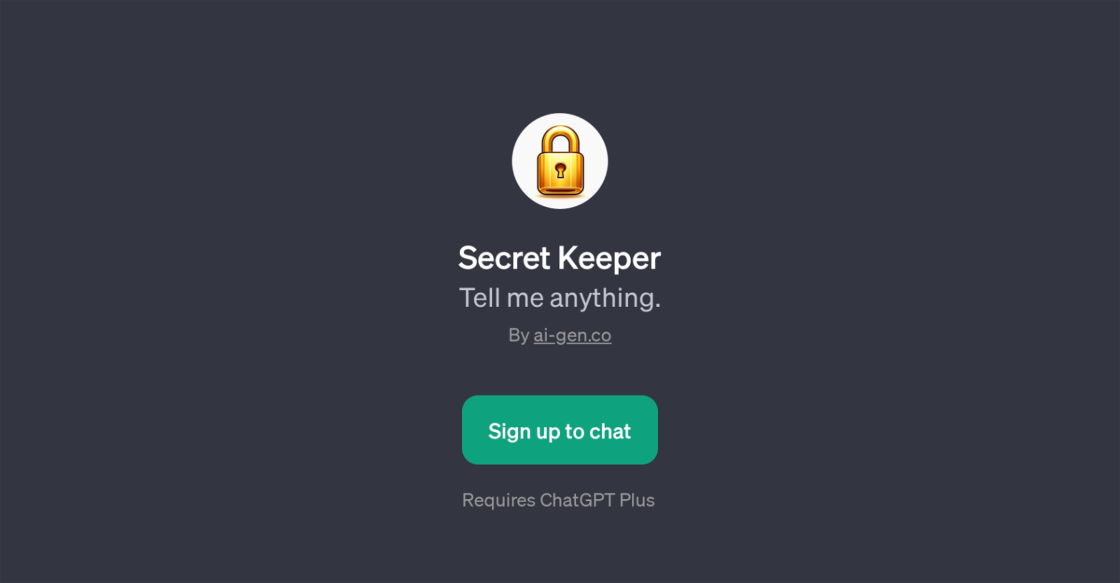 Secret Keeper website