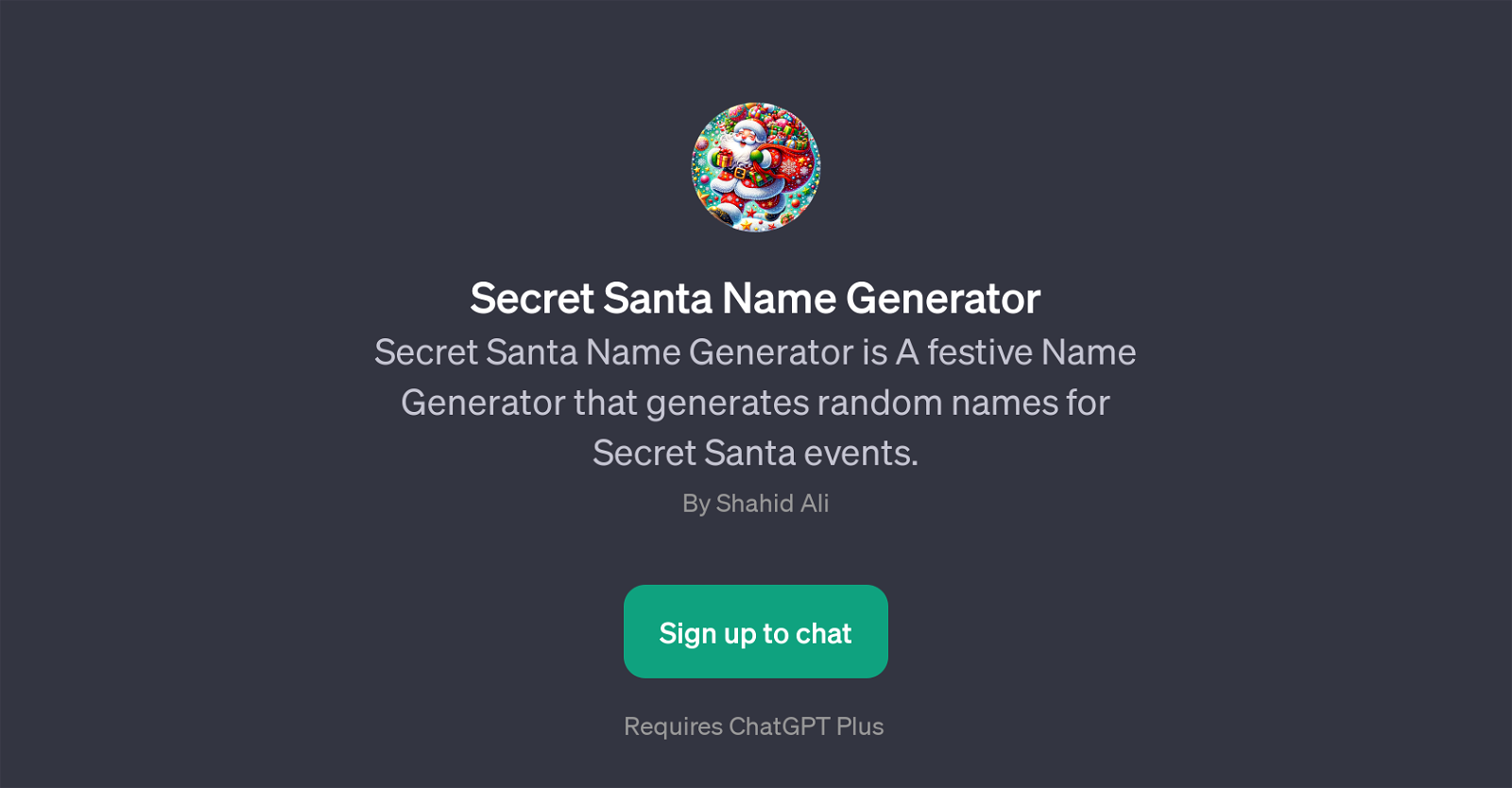 Secret Santa Name Generator website