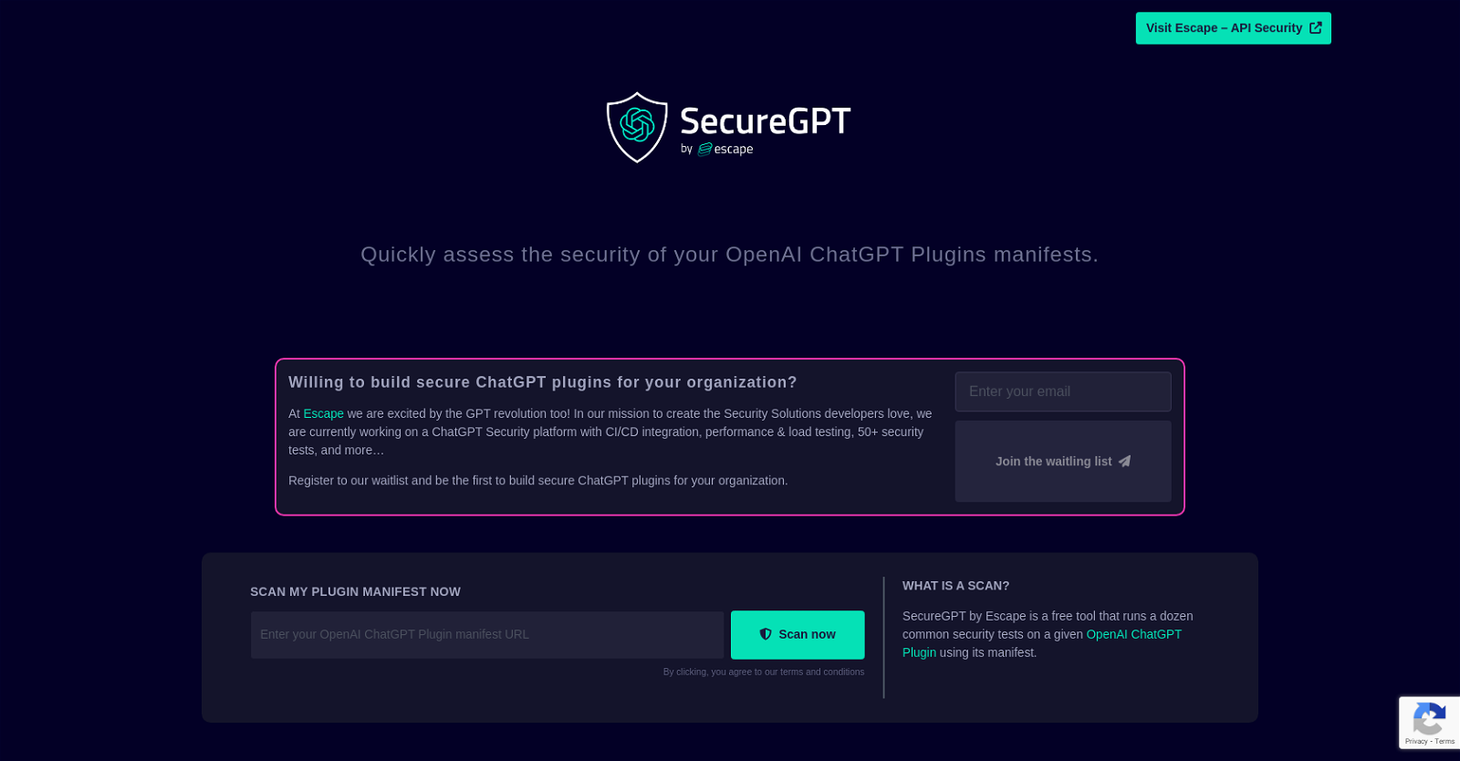 SecureGPT website