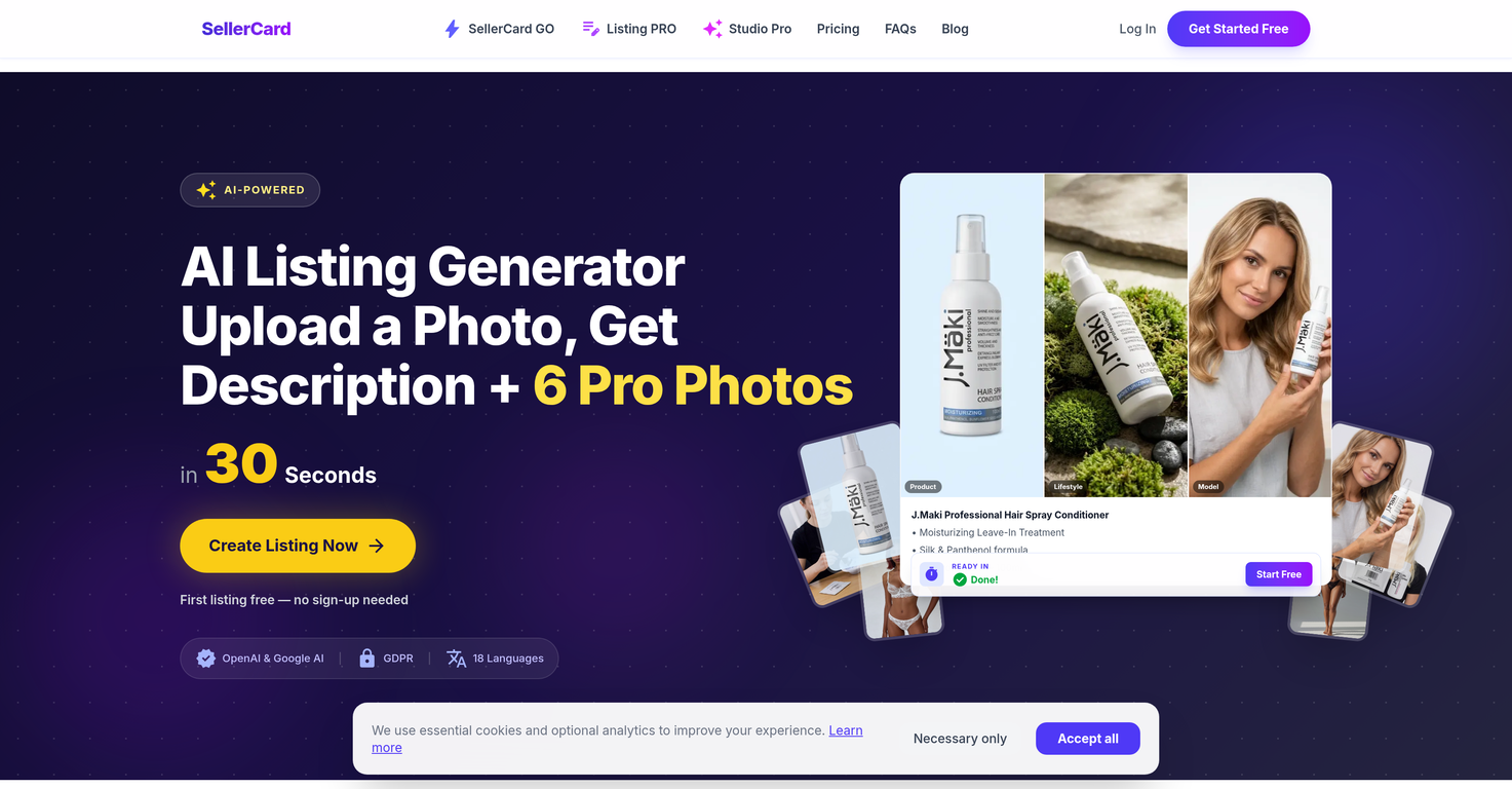 SellerCard website