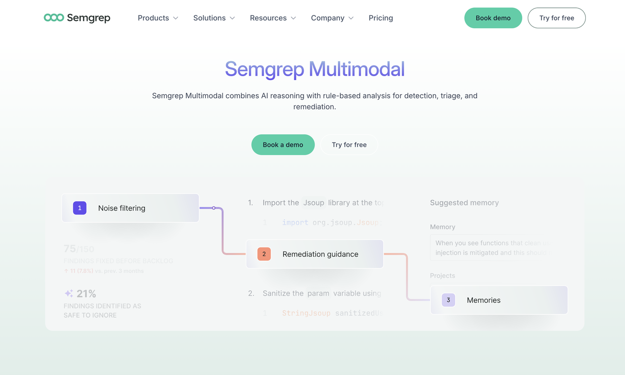 Semgrep Multimodal website