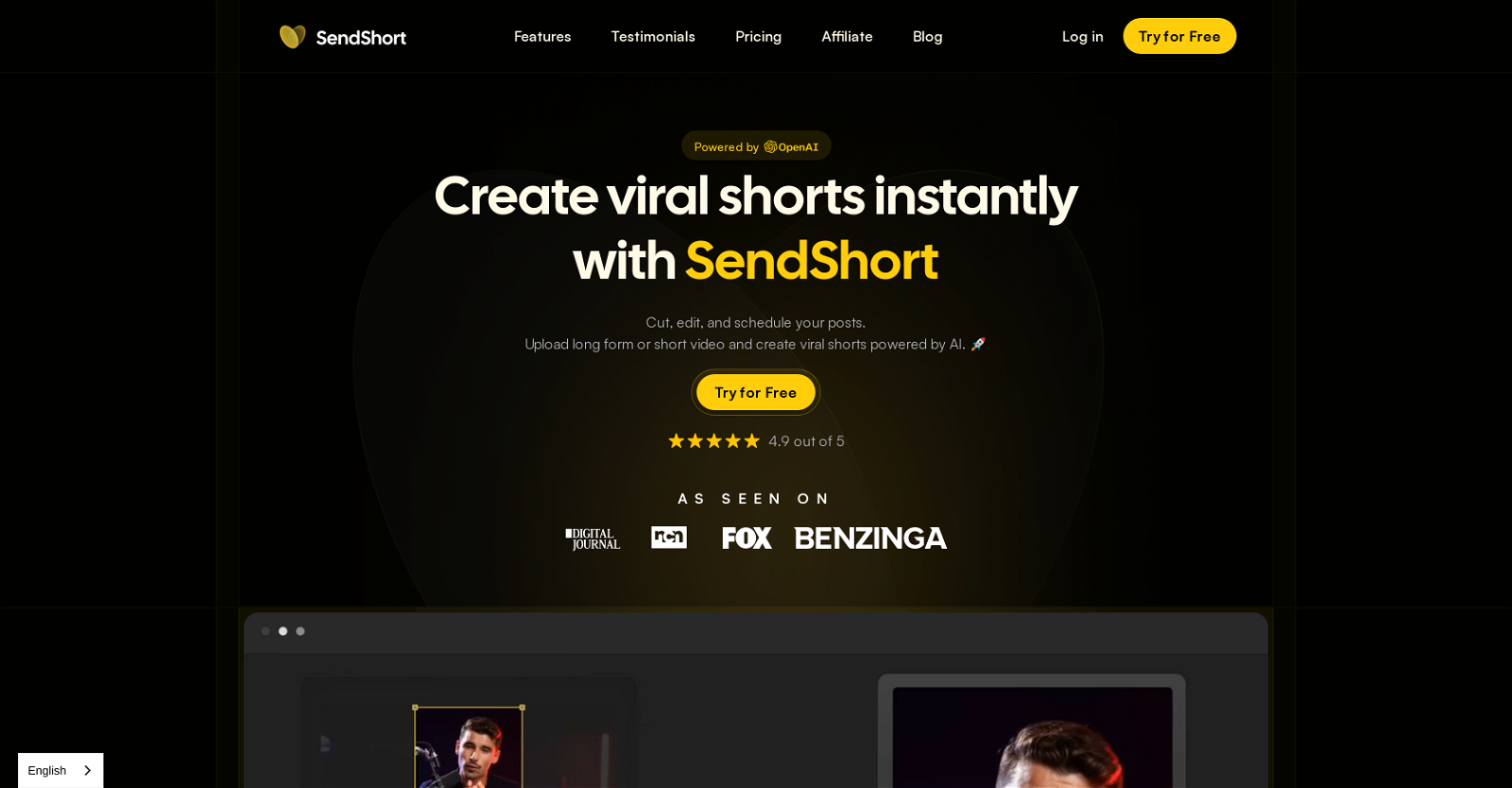 SendShort website