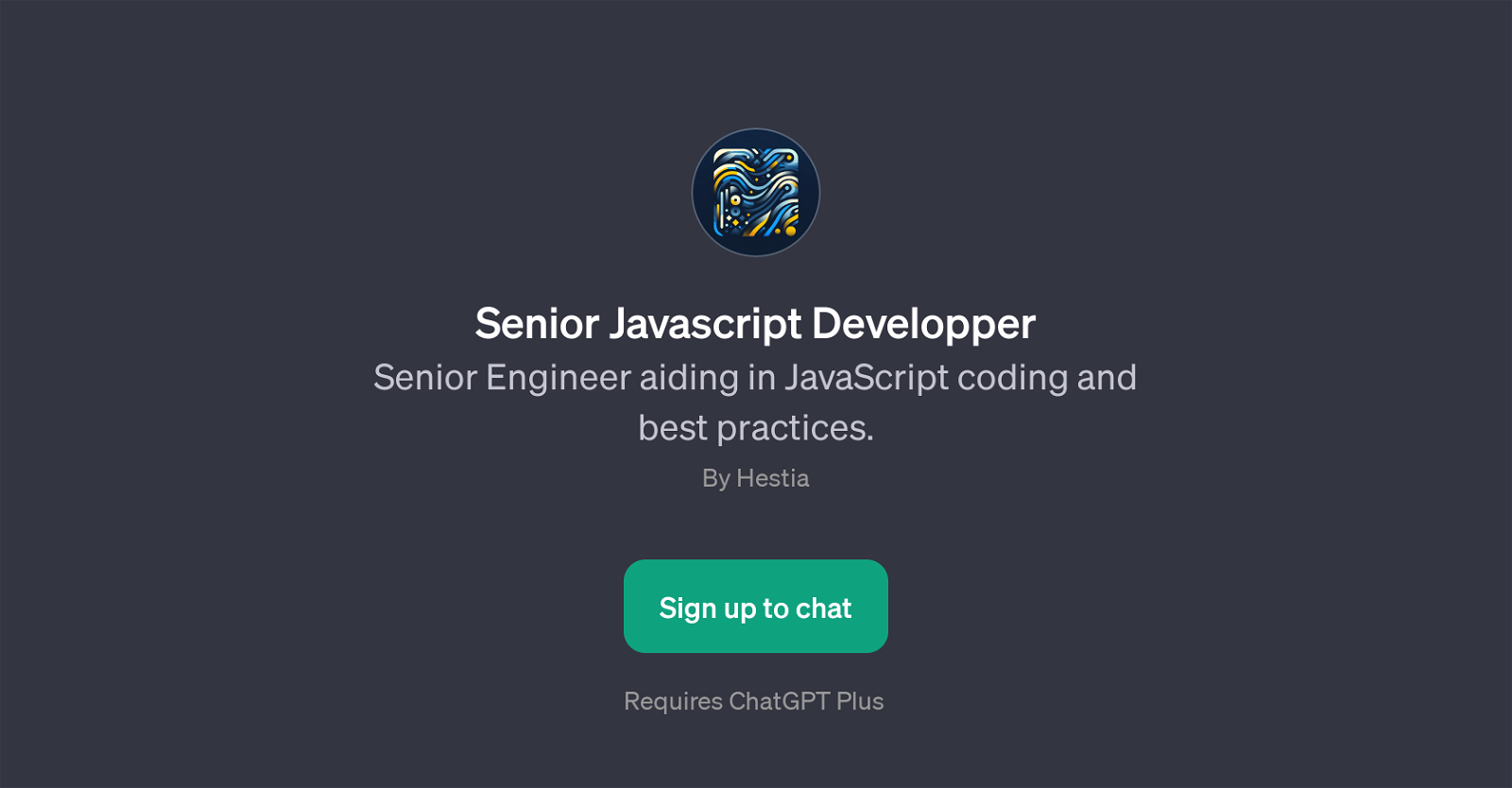 Senior Javascript Developer GPT website