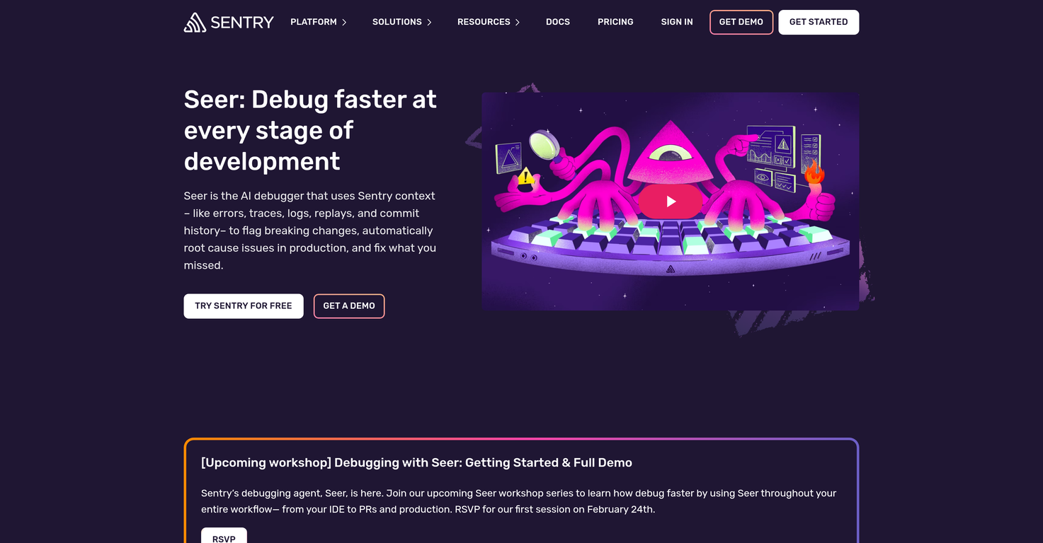 Sentry Seer AI website