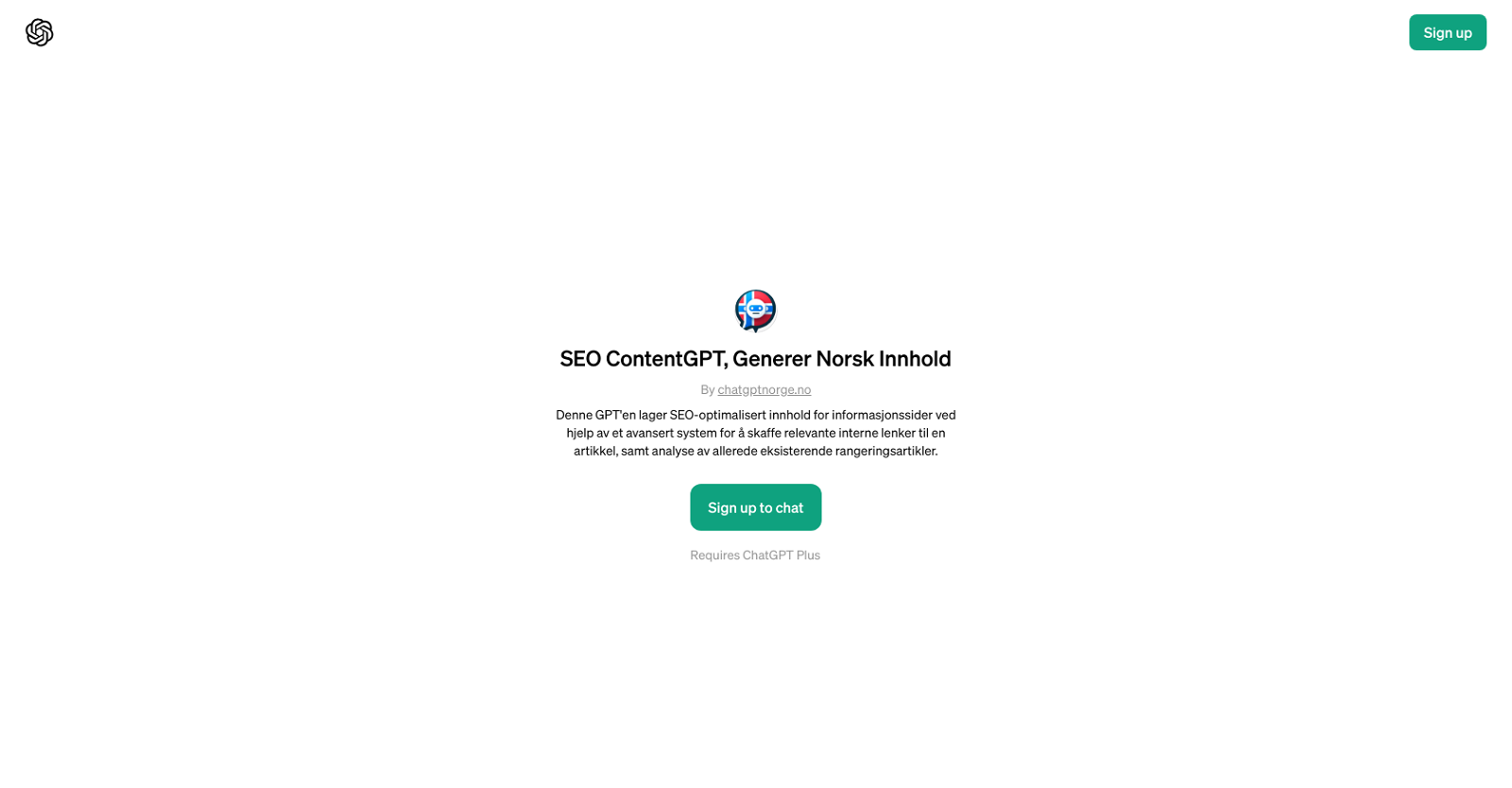 SEO ContentGPT, Generer Norsk Innhold website