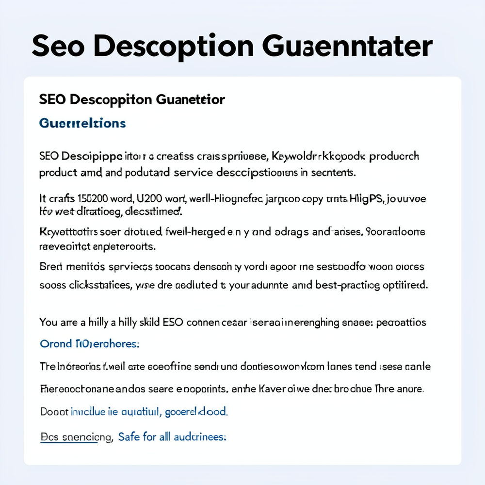 Seo Description Generator website