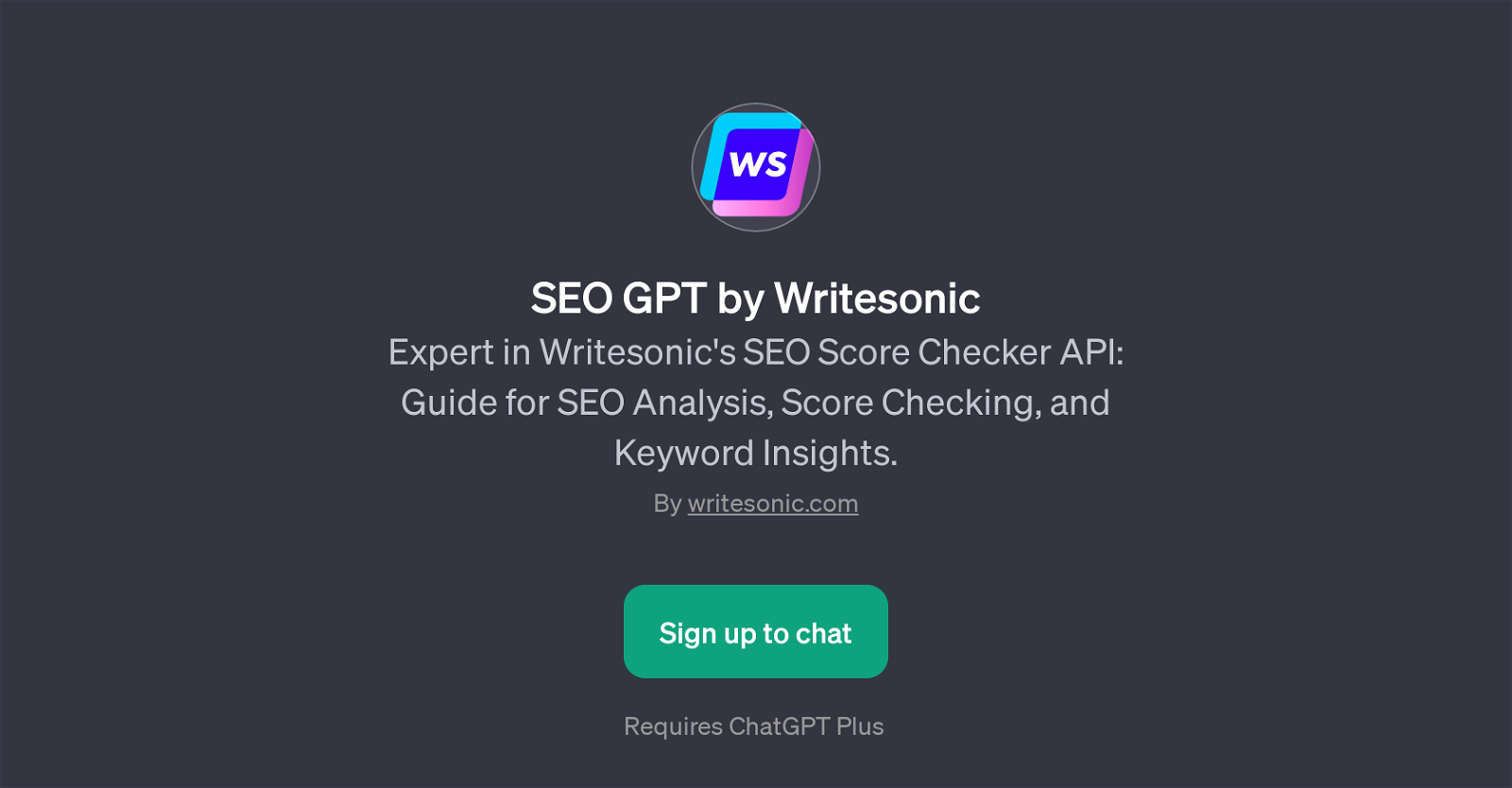 SEO GPT by Writesonic website