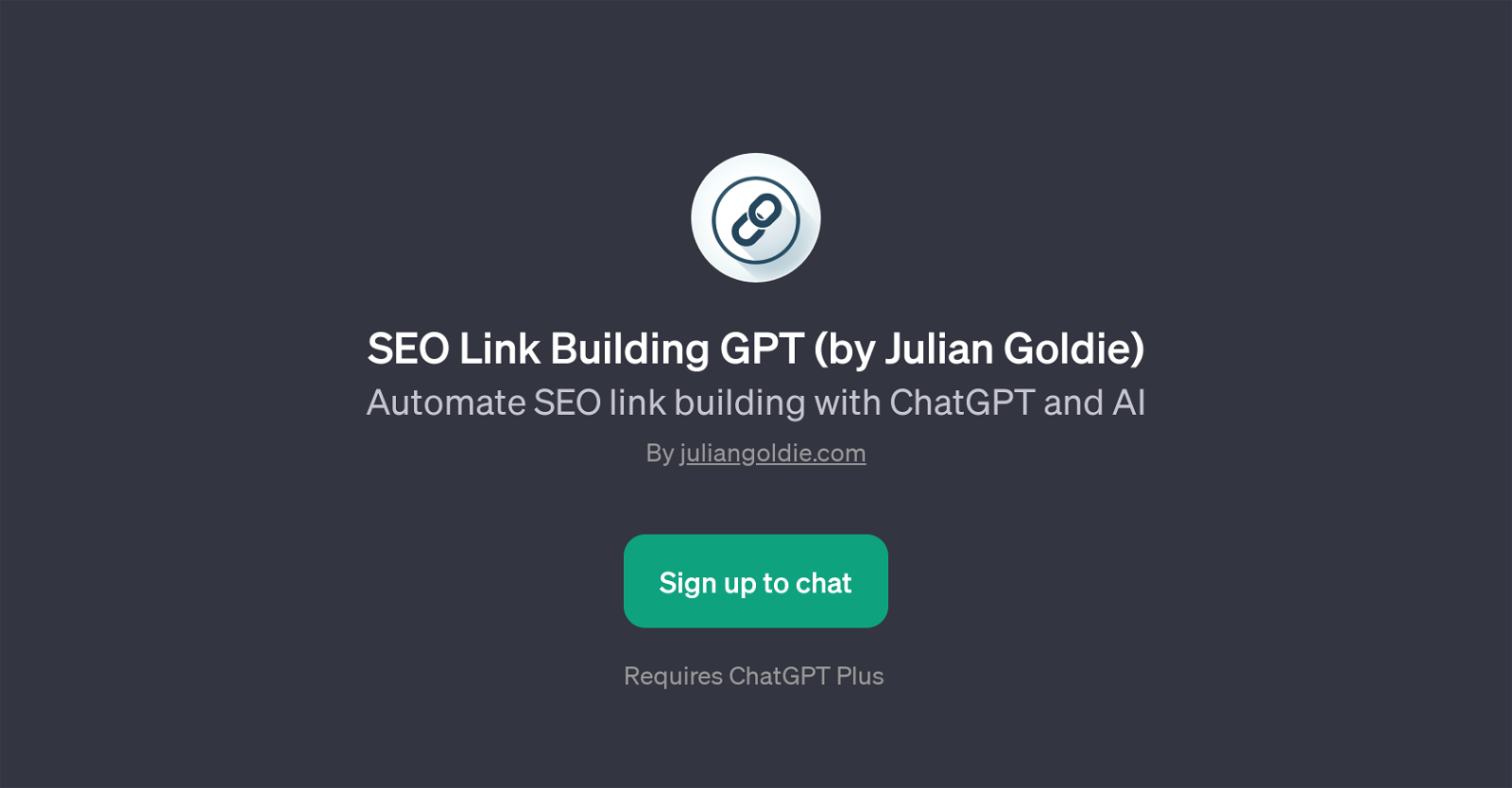 SEO Link Building GPT (by Julian Goldie) website