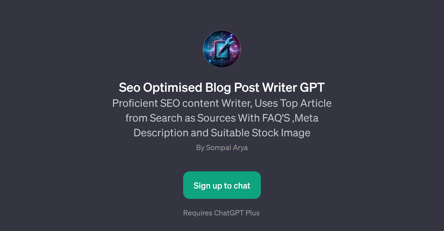 Seo Optimised Blog Post Writer GPT website