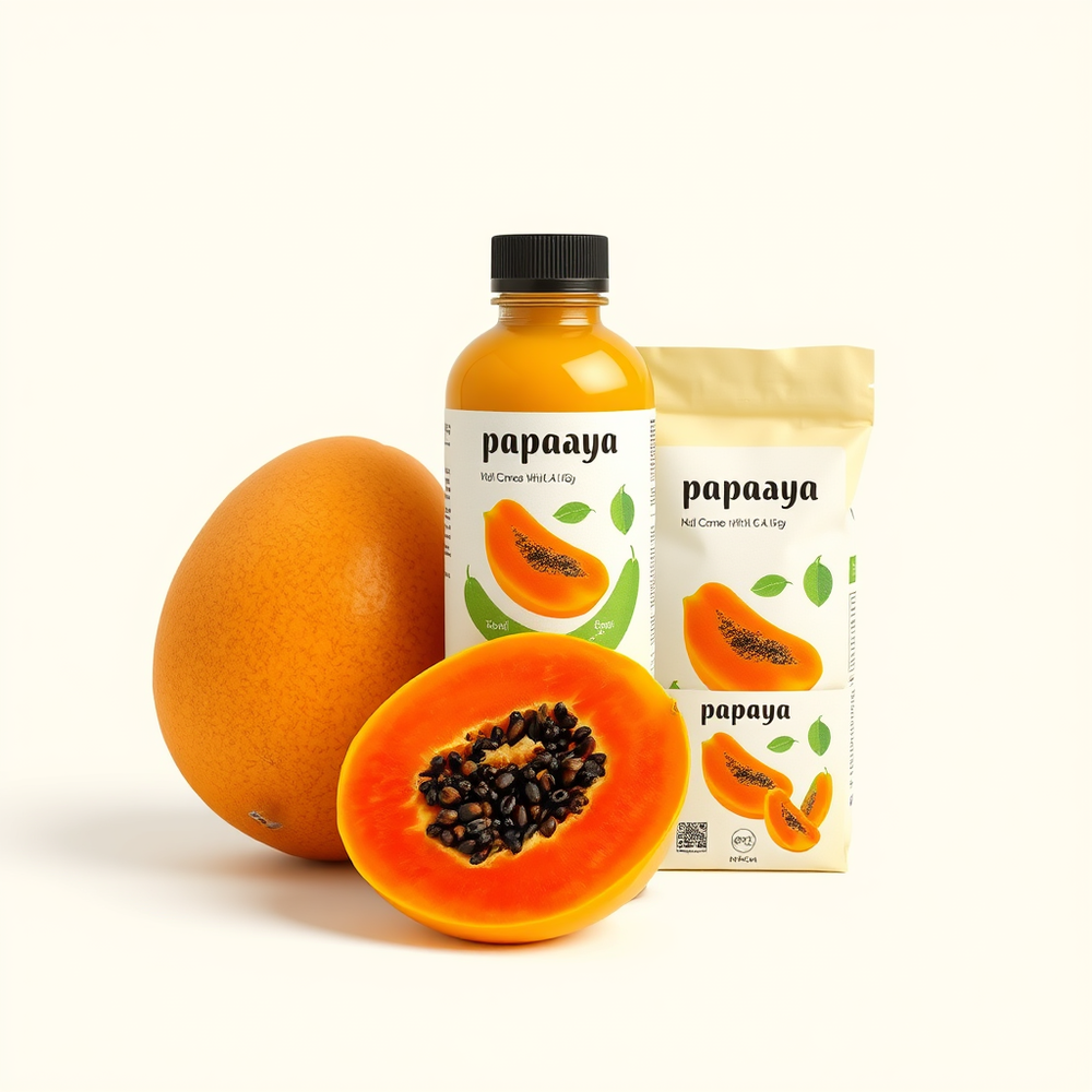 Separate Product and packaging design for Papaya food website