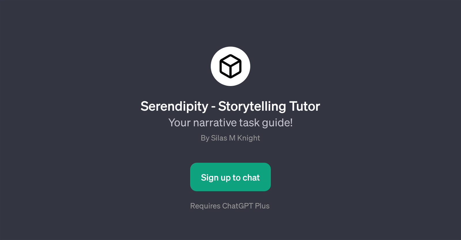 Serendipity - Storytelling Tutor website
