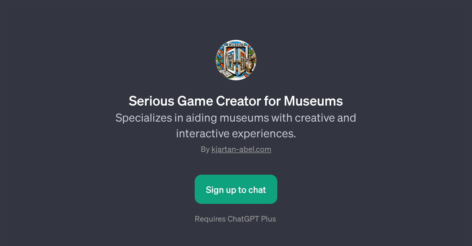 Serious Game Creator for Museums website