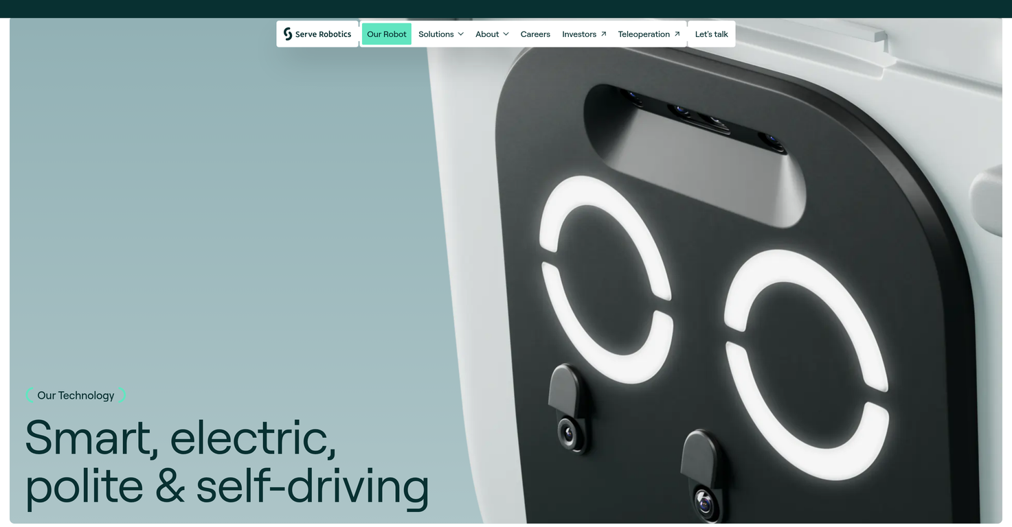 Serve Robotics website