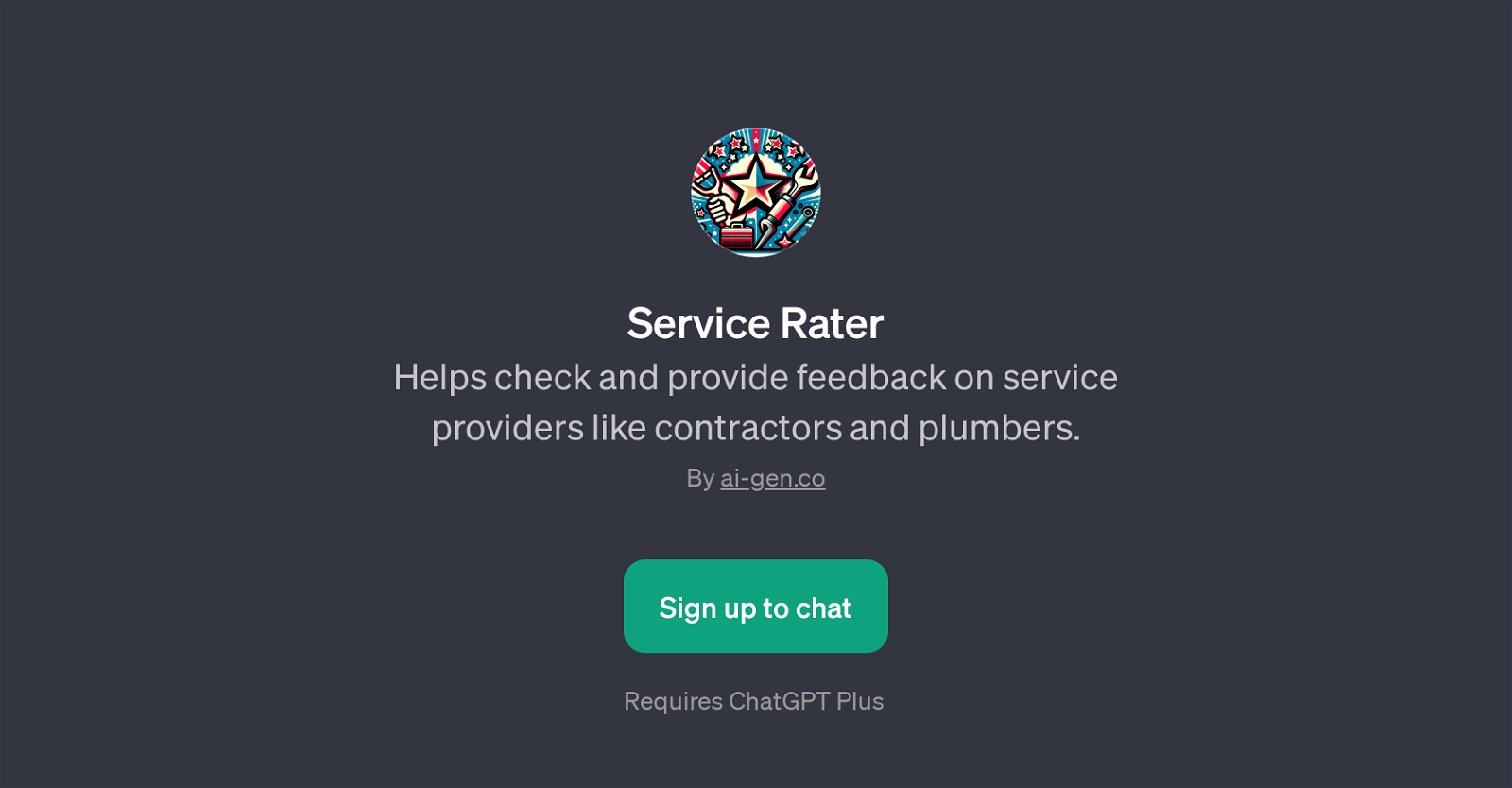 Service Rater website