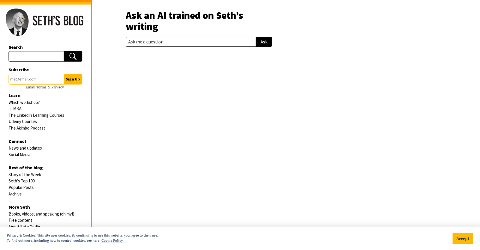 Seths Chatbot website