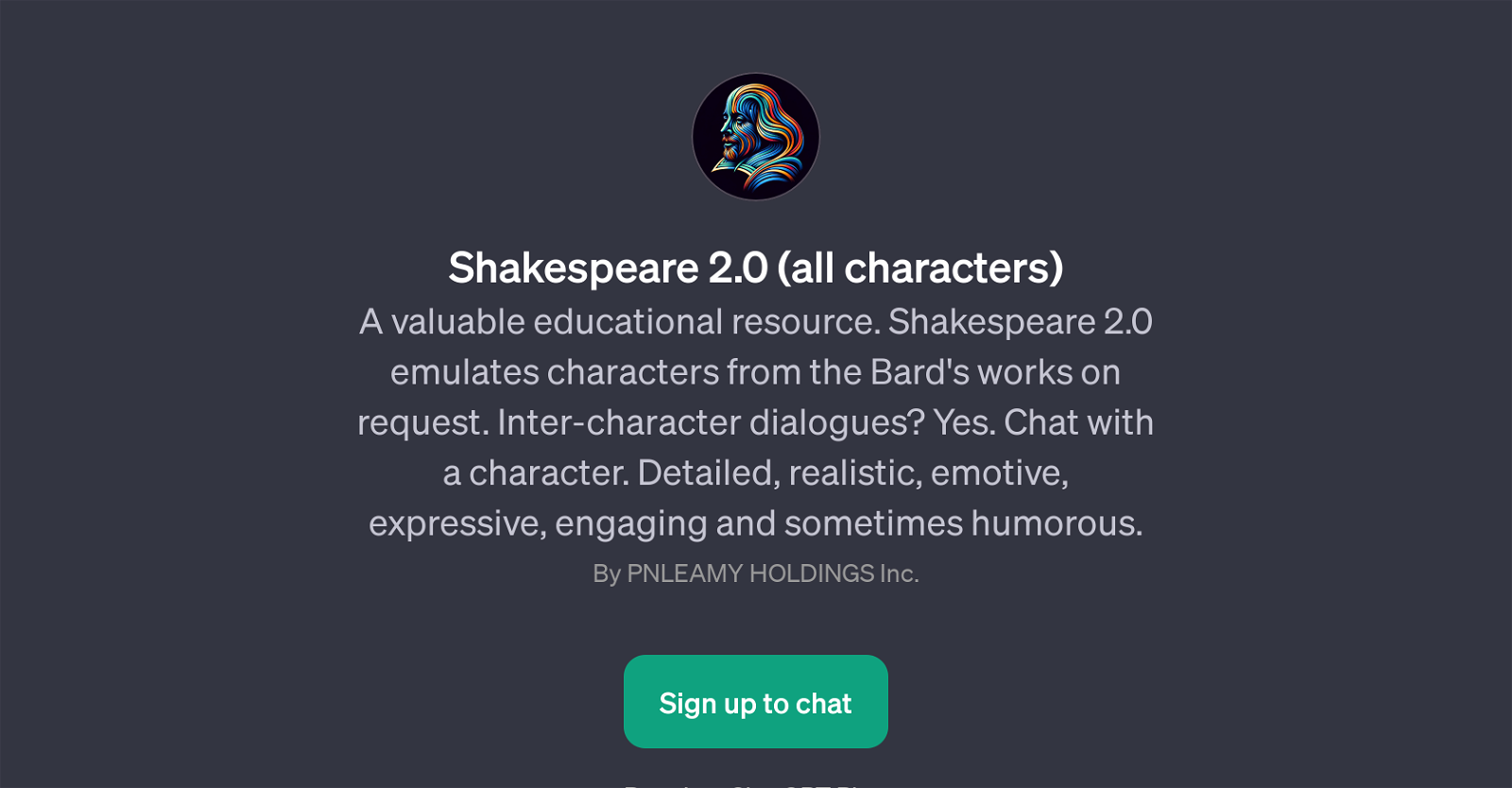Shakespeare 2.0 (all characters) website