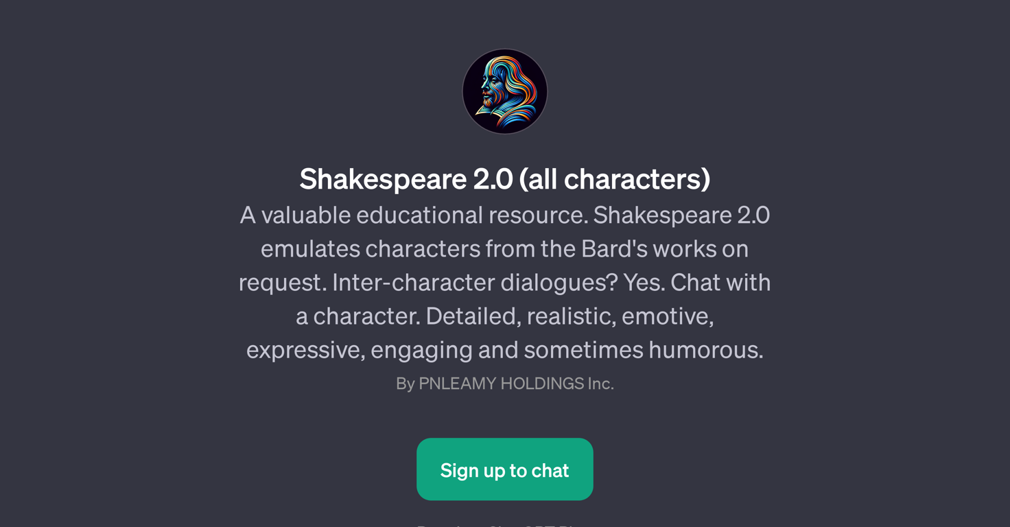 Shakespeare 2.0 (all characters) website