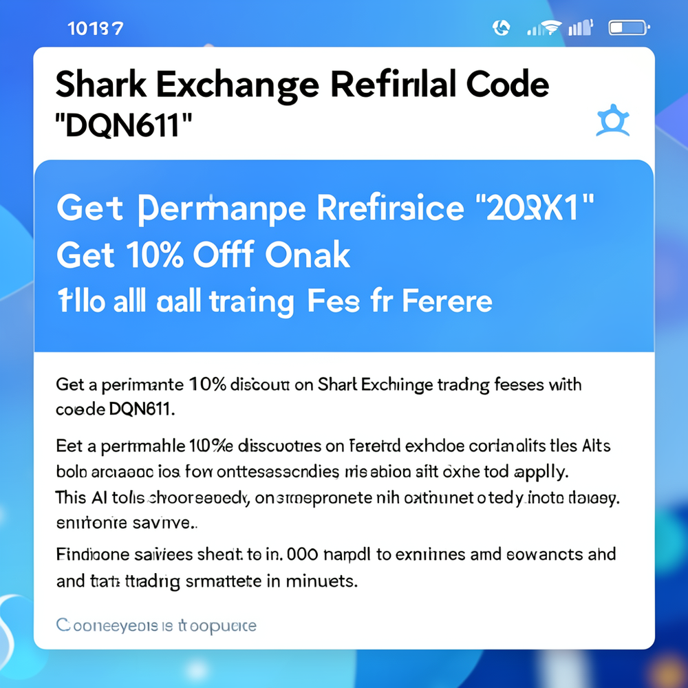 Shark Exchange Referral Code “DQN611” Get 10% Off On all trading Fees for Forever website